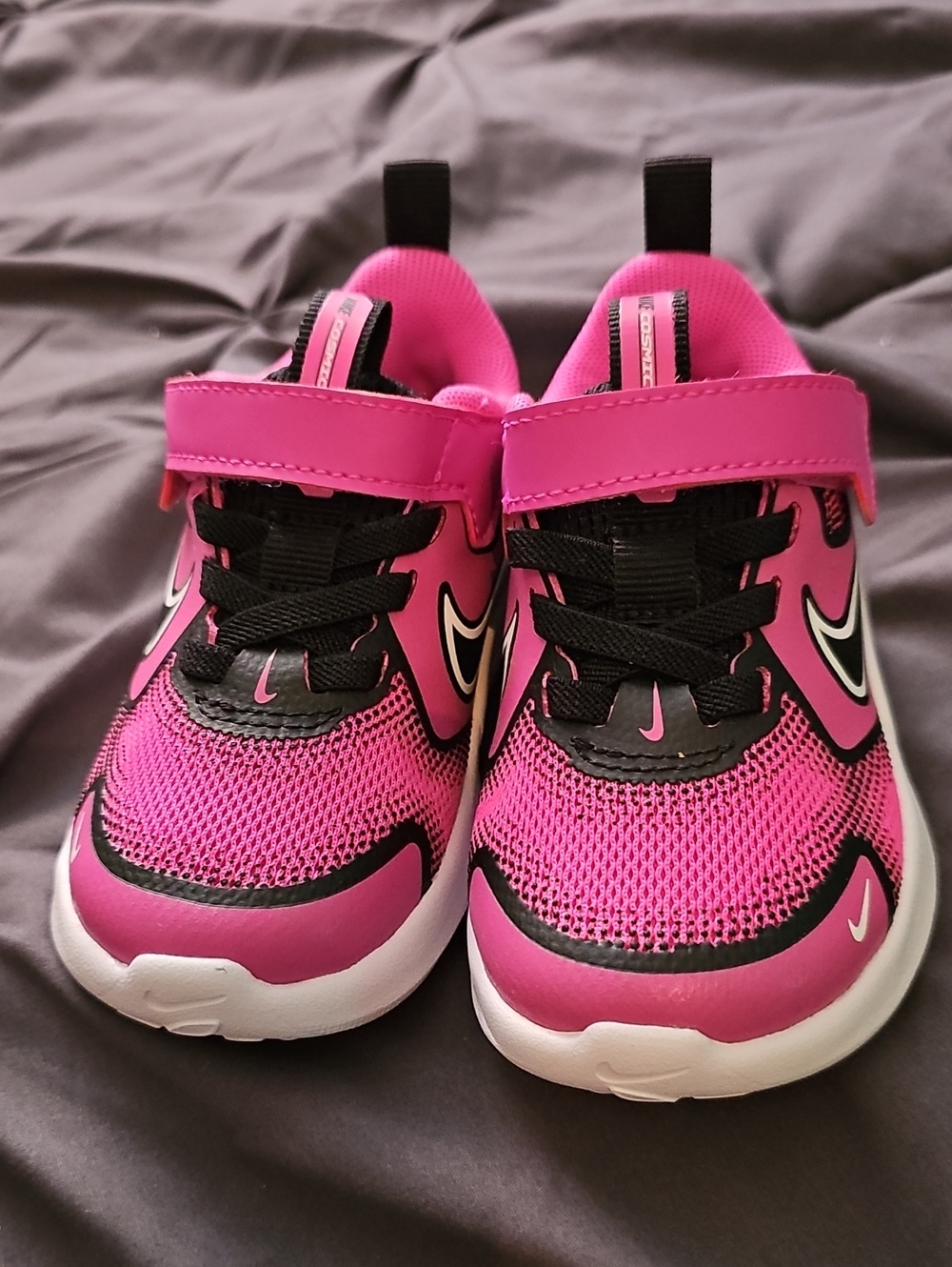Nike Kids Pink and Black Cosmic Runner Athletic Sneakers